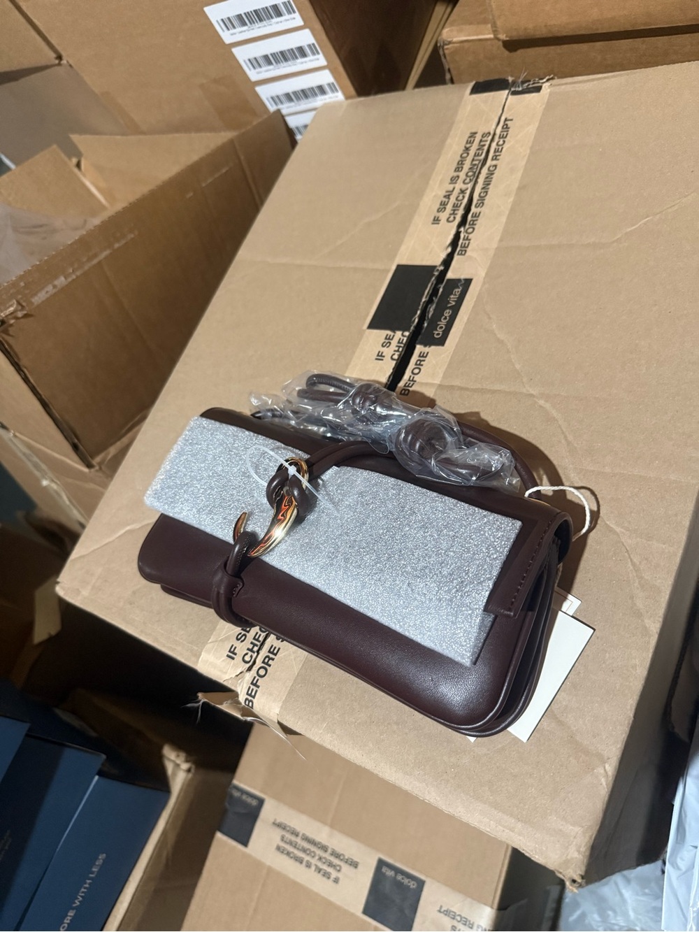 NWT Dolce Vita Alice Shoulder Bag Brown Cherry Leather